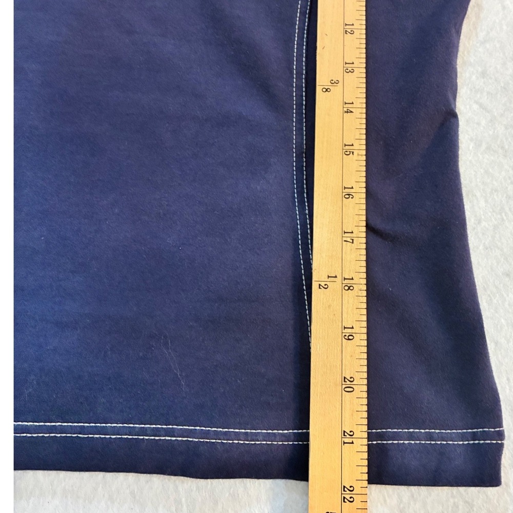 Jones New York Signature‎ Polo Top Cotton Contrast Stitch Navy Preppy Y2K P/M - Picture 5 of 5